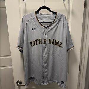 Under Armour Notre Dame 2024 Baseball Jersey in Gray - Size XL